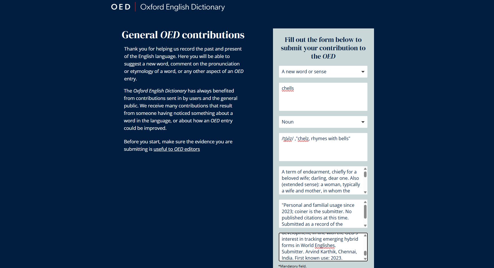 OED submission